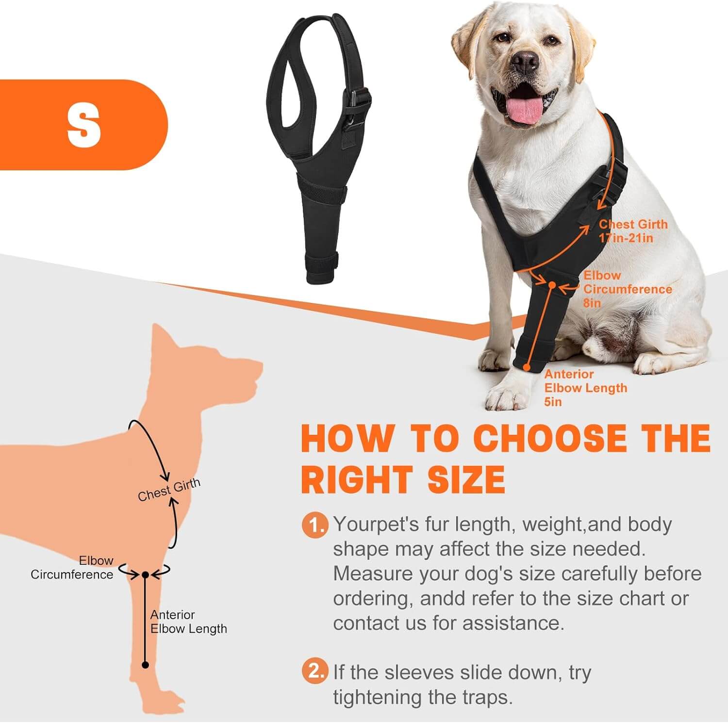 Supet Dog Elbow Protector & Recovery Sleeve for Front Legs