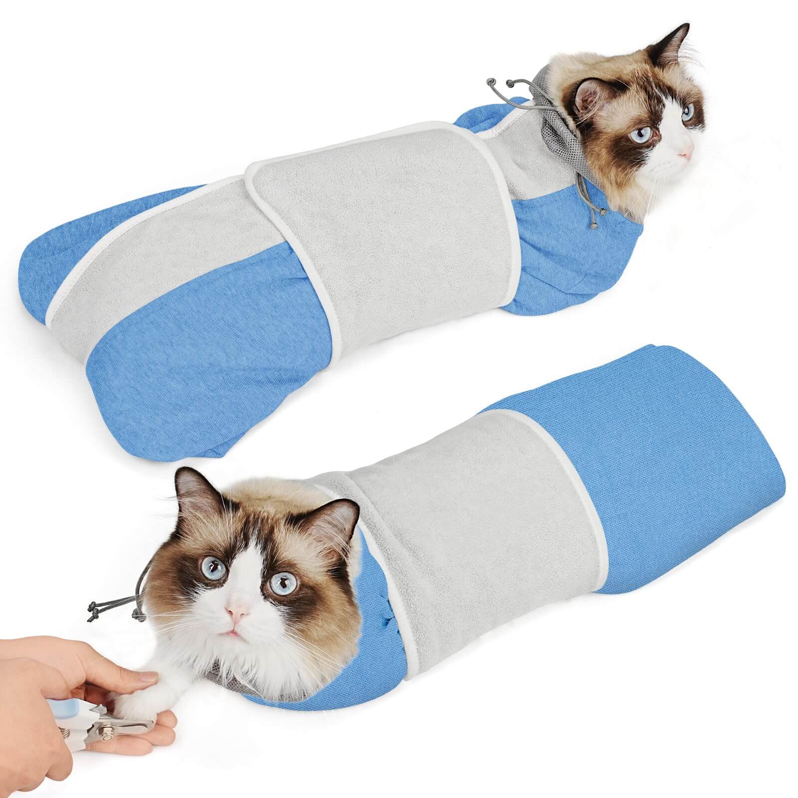 Cat Grooming Wrap_Blue-supet