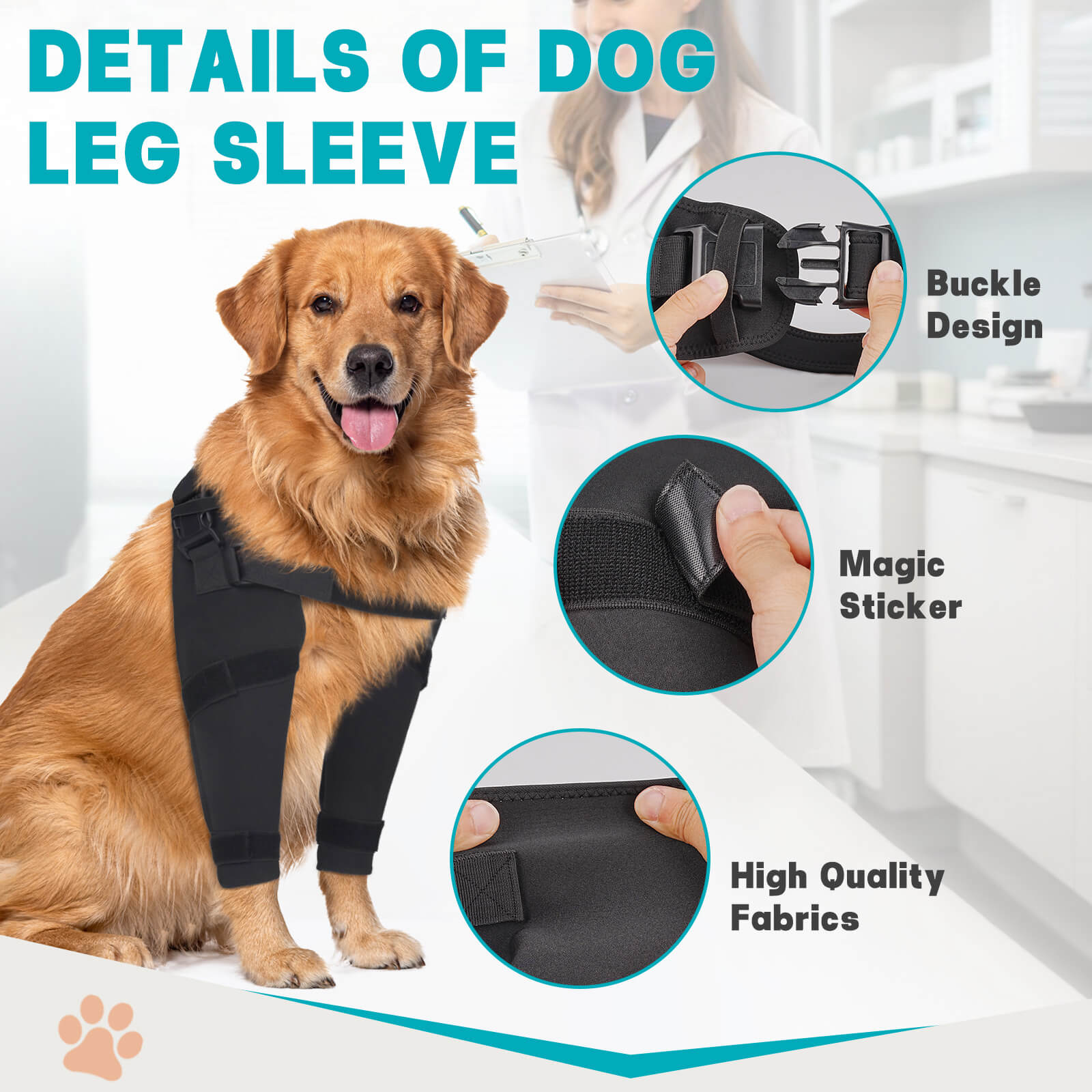 Supet Dog Elbow Protector Brace Sleeve
