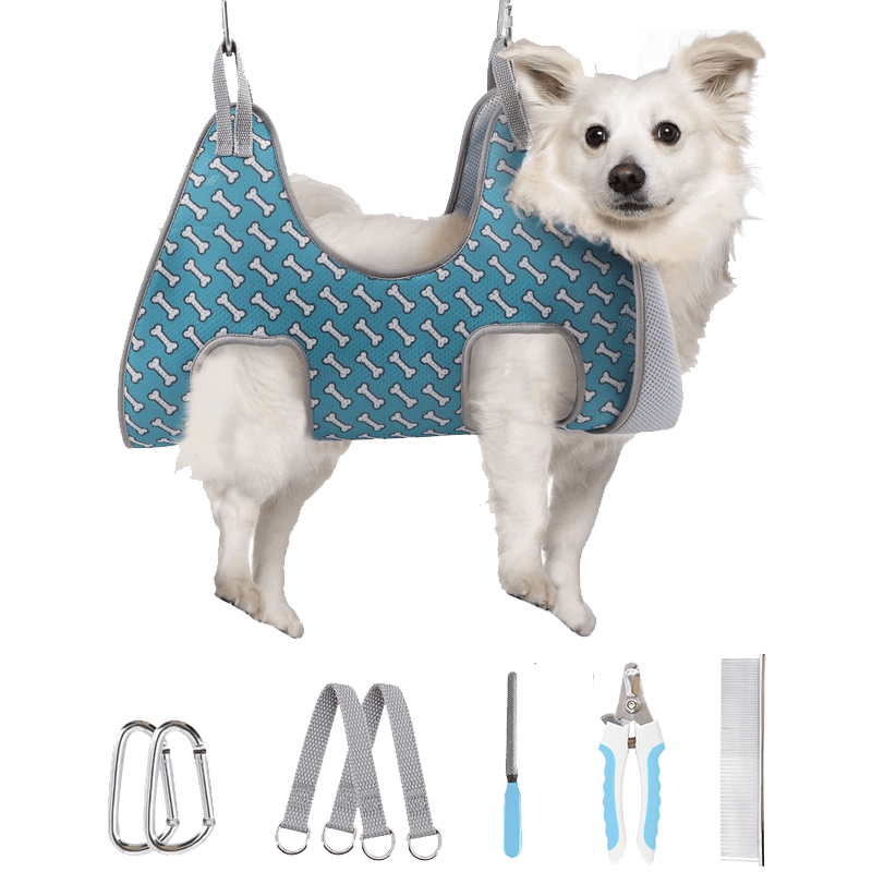 Cat Grooming Hammock_coral blue-Supet