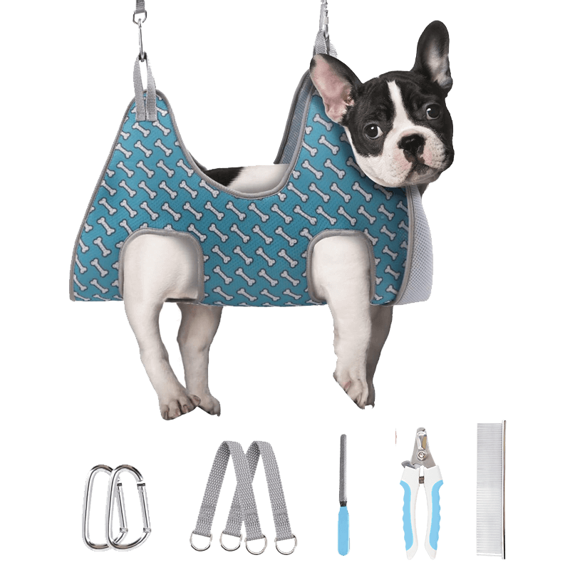 Cat Grooming Hammock_coral blue-Supet