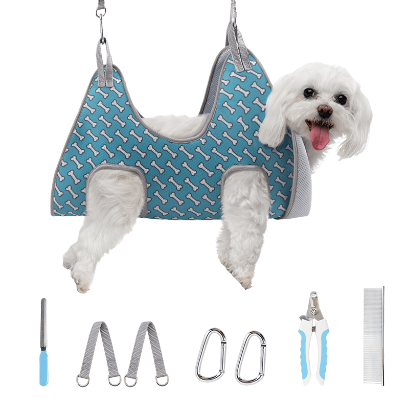 Cat Grooming Hammock_coral blue-Supet