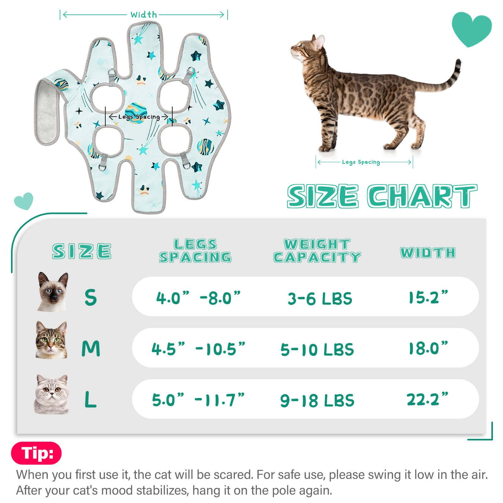 Cat Grooming Hammock_size-Supet