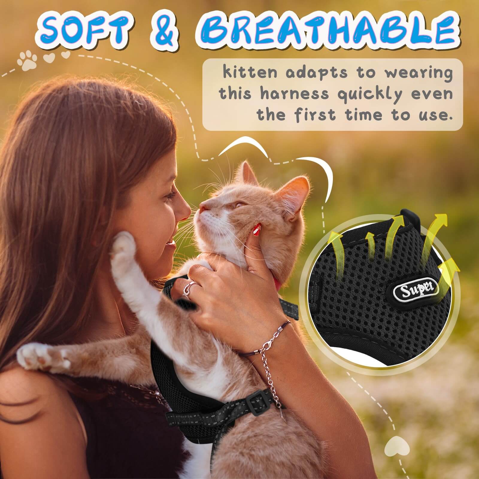 Cat Harness and Leash Set1-supet