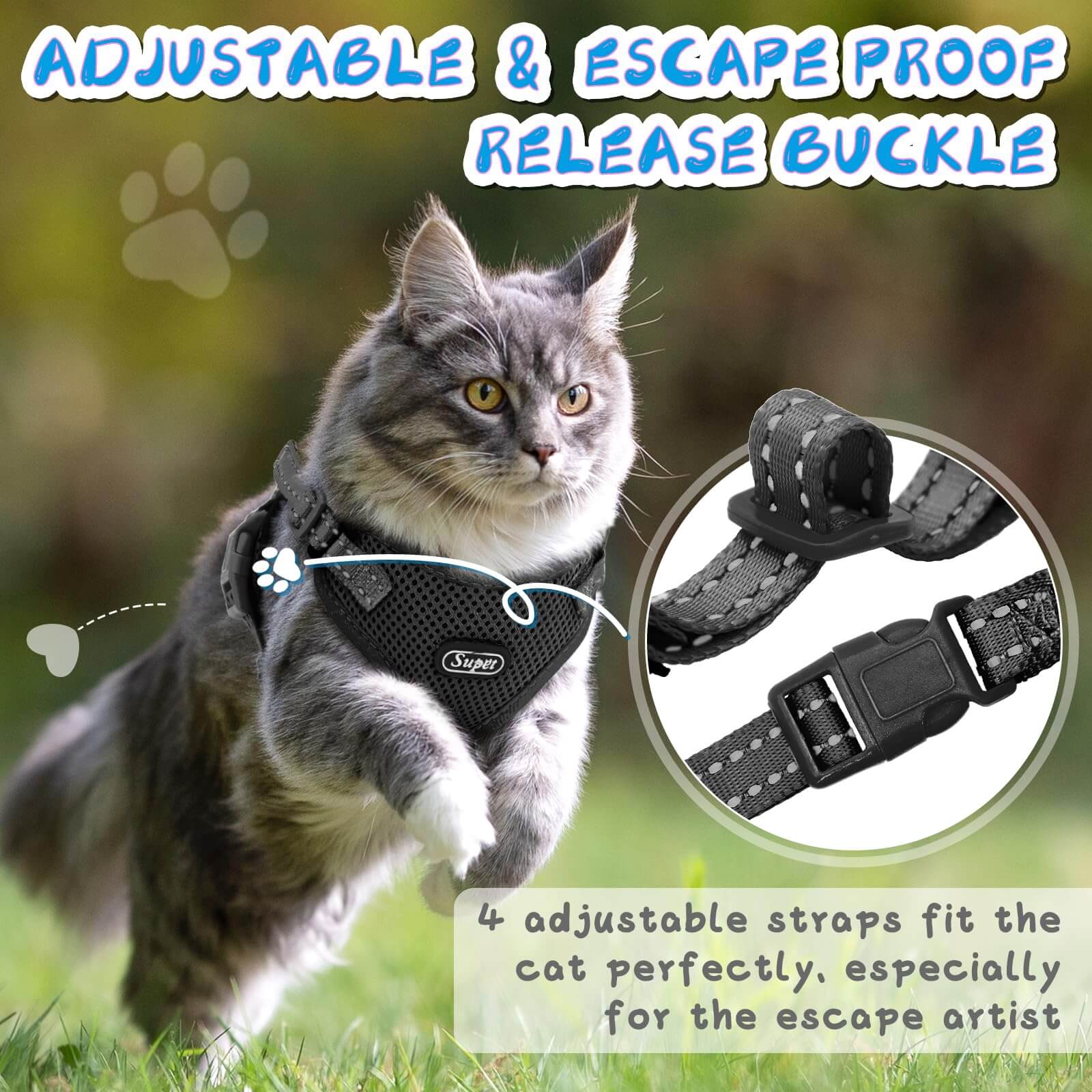 Cat Harness and Leash Set2-supet
