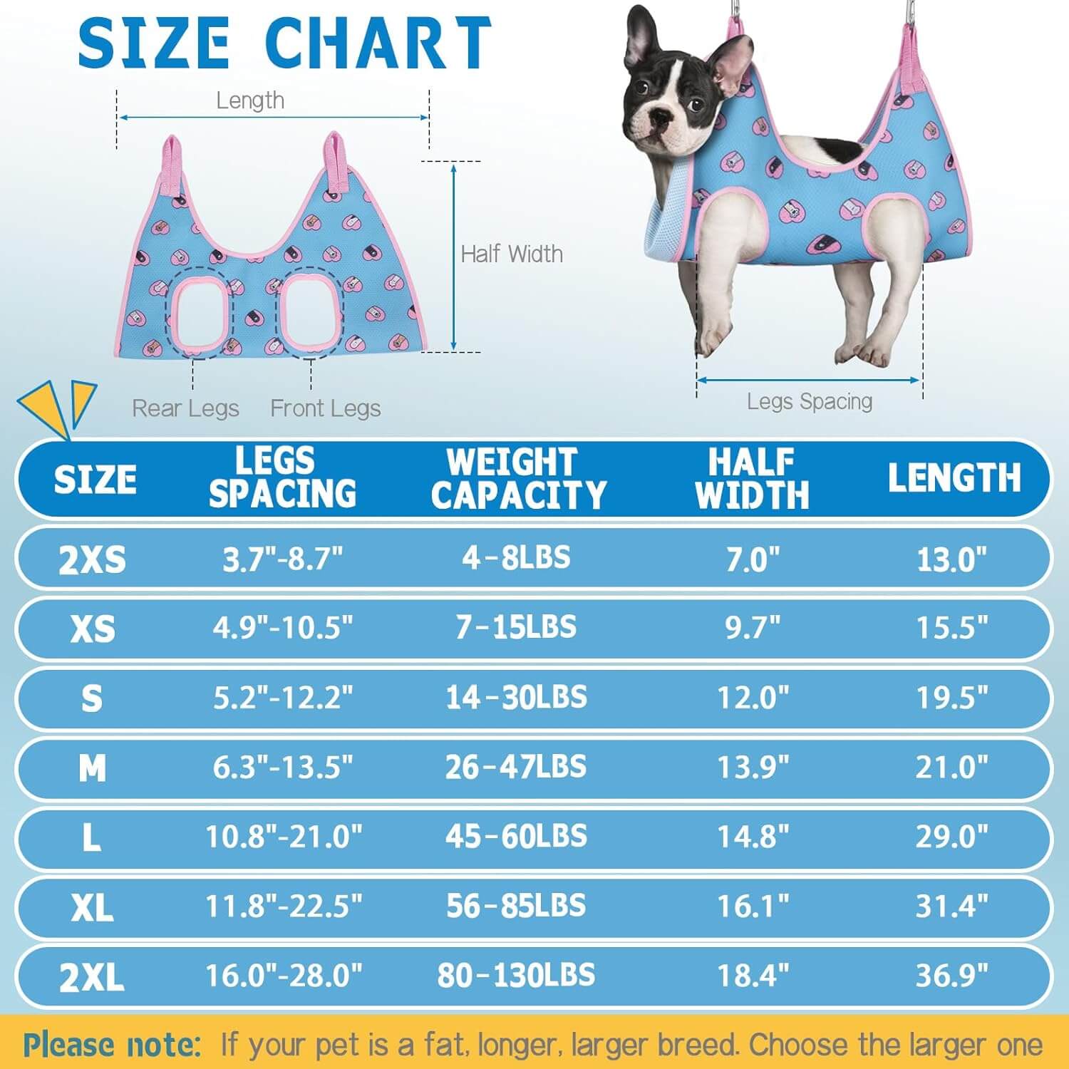 Dog Grooming Hammock_size-supet