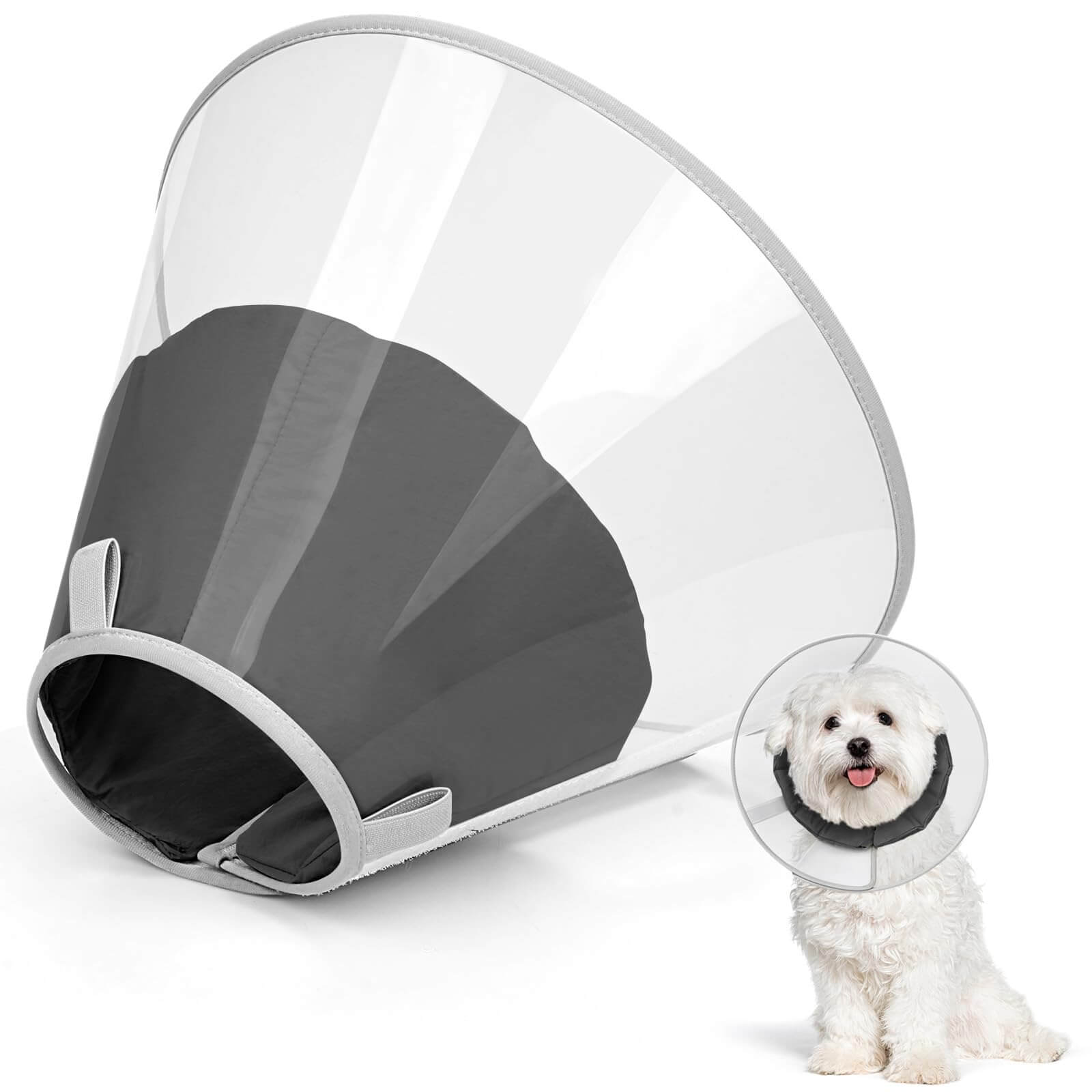 Dog Cone with pad_black-Supet