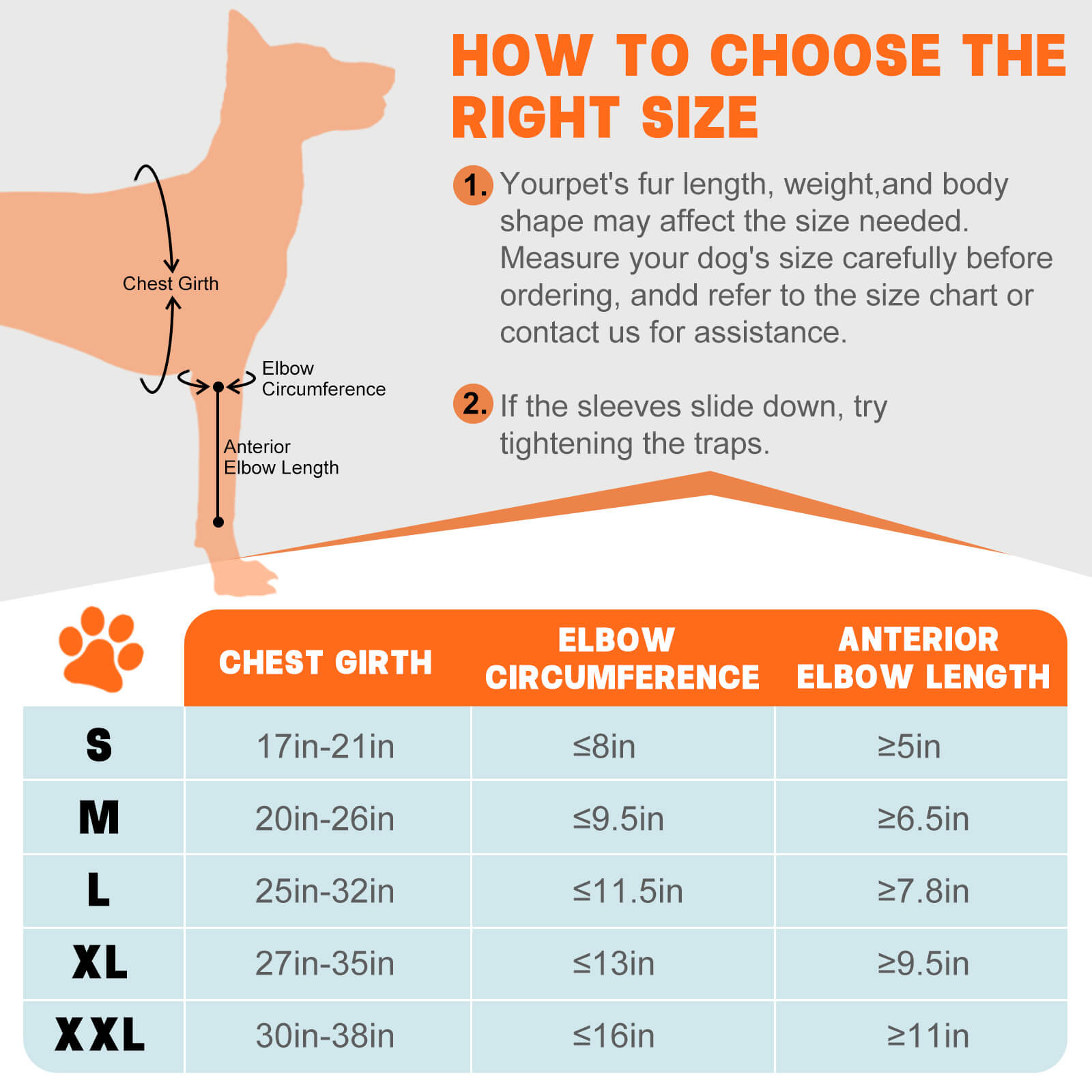 Dog Elbow Sleeve_size-supet