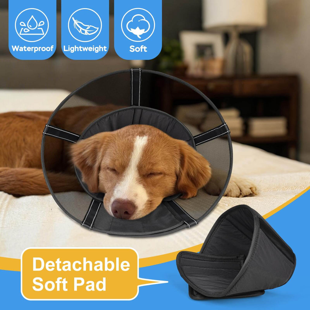 Mesh Dog Collar with Detachable Pad1-supet