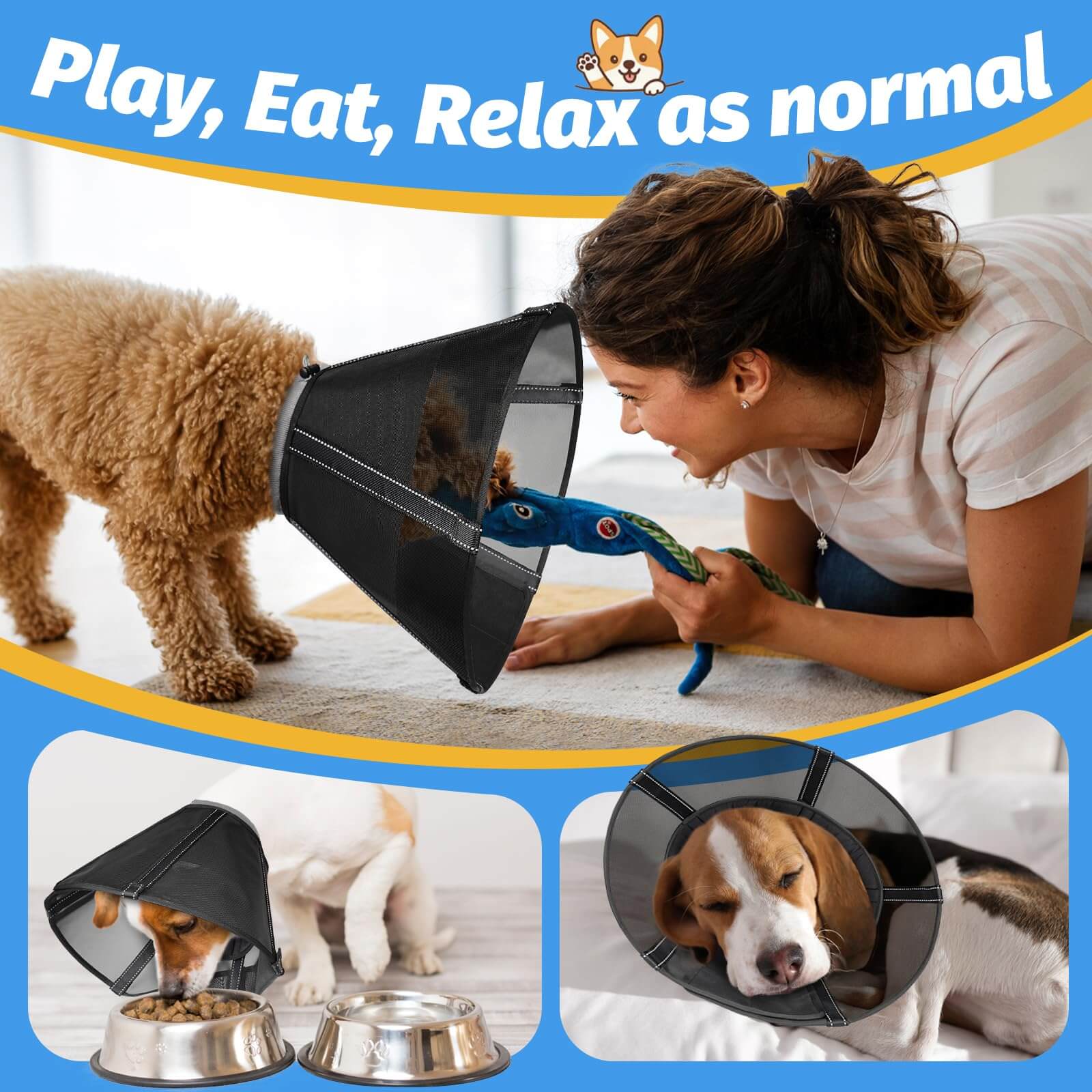 Mesh Dog Collar with Detachable Pad4-supet