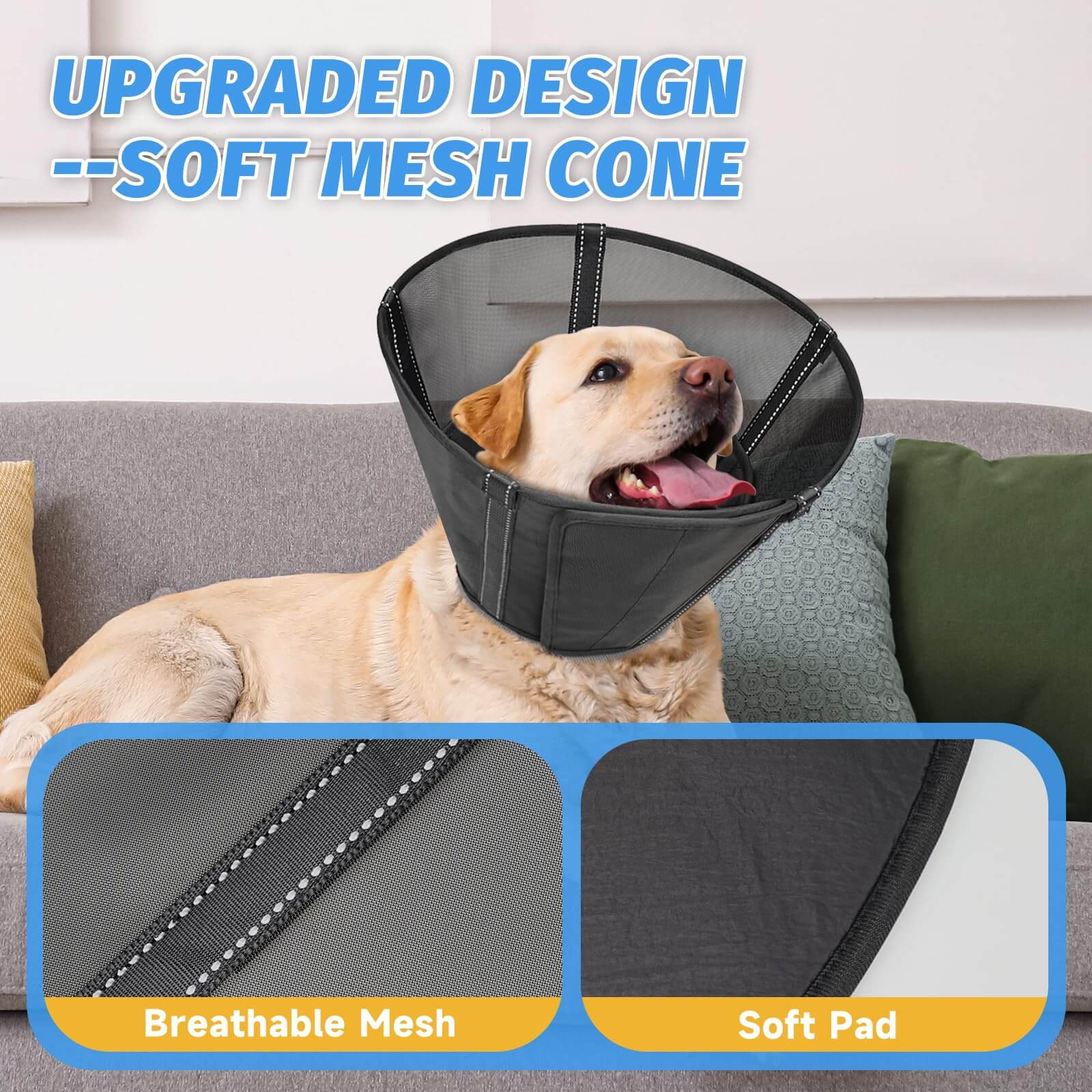 Mesh Dog Collar with Detachable Pad6-supet