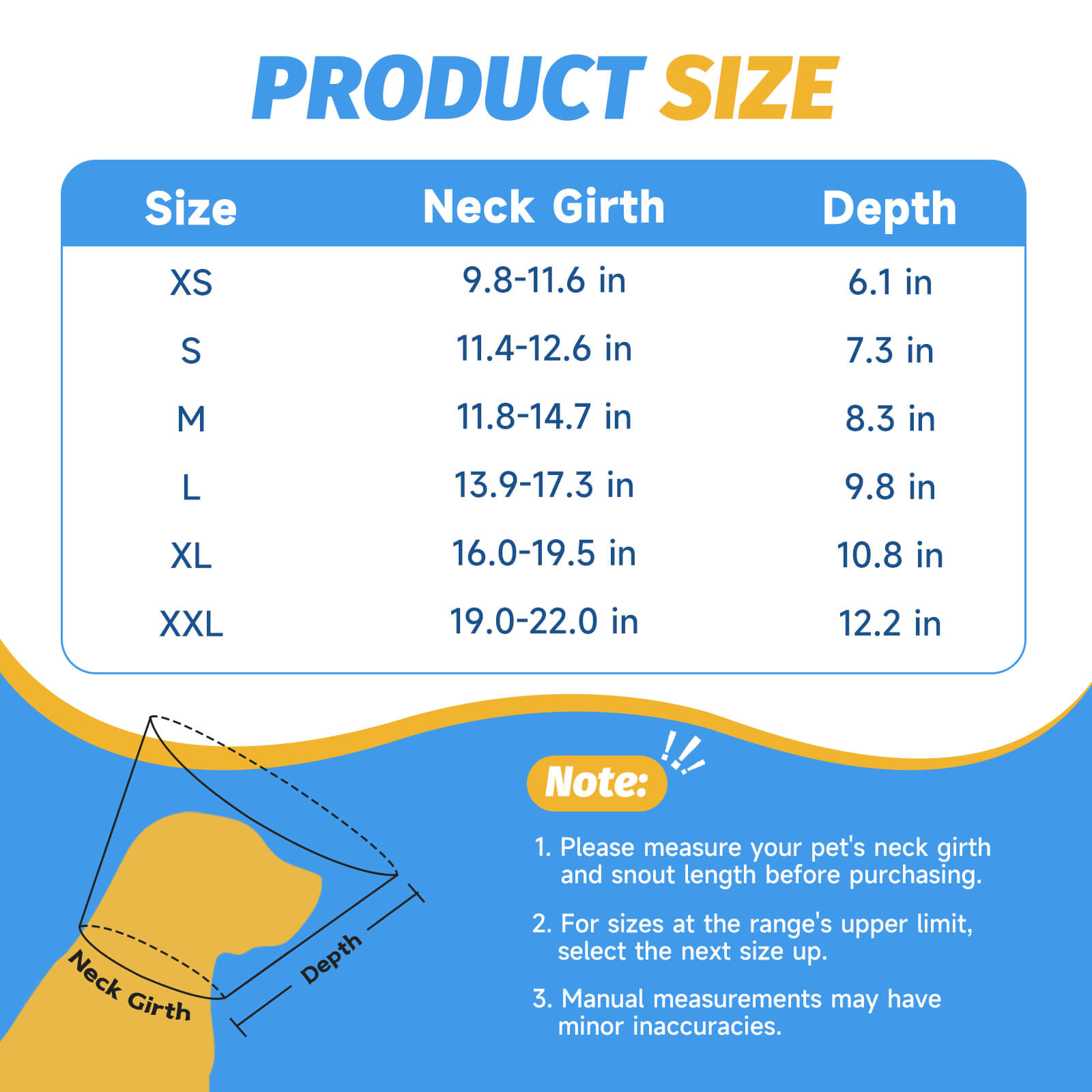 Mesh Dog Collar with Detachable Pad_size-supet