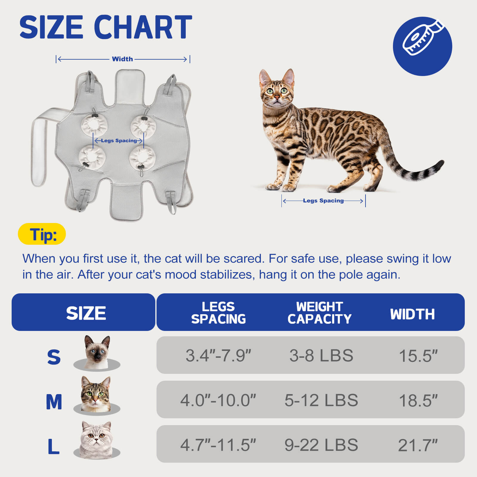 cat grooming hammock_size-supet