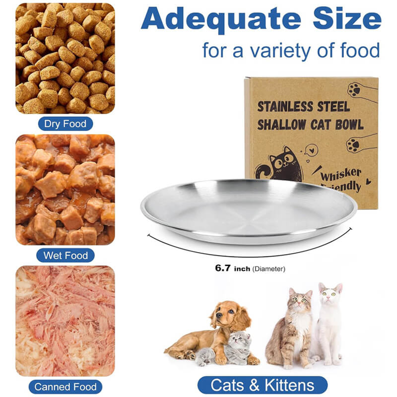 Cuenco de acero inoxidable para gatos Supet 
