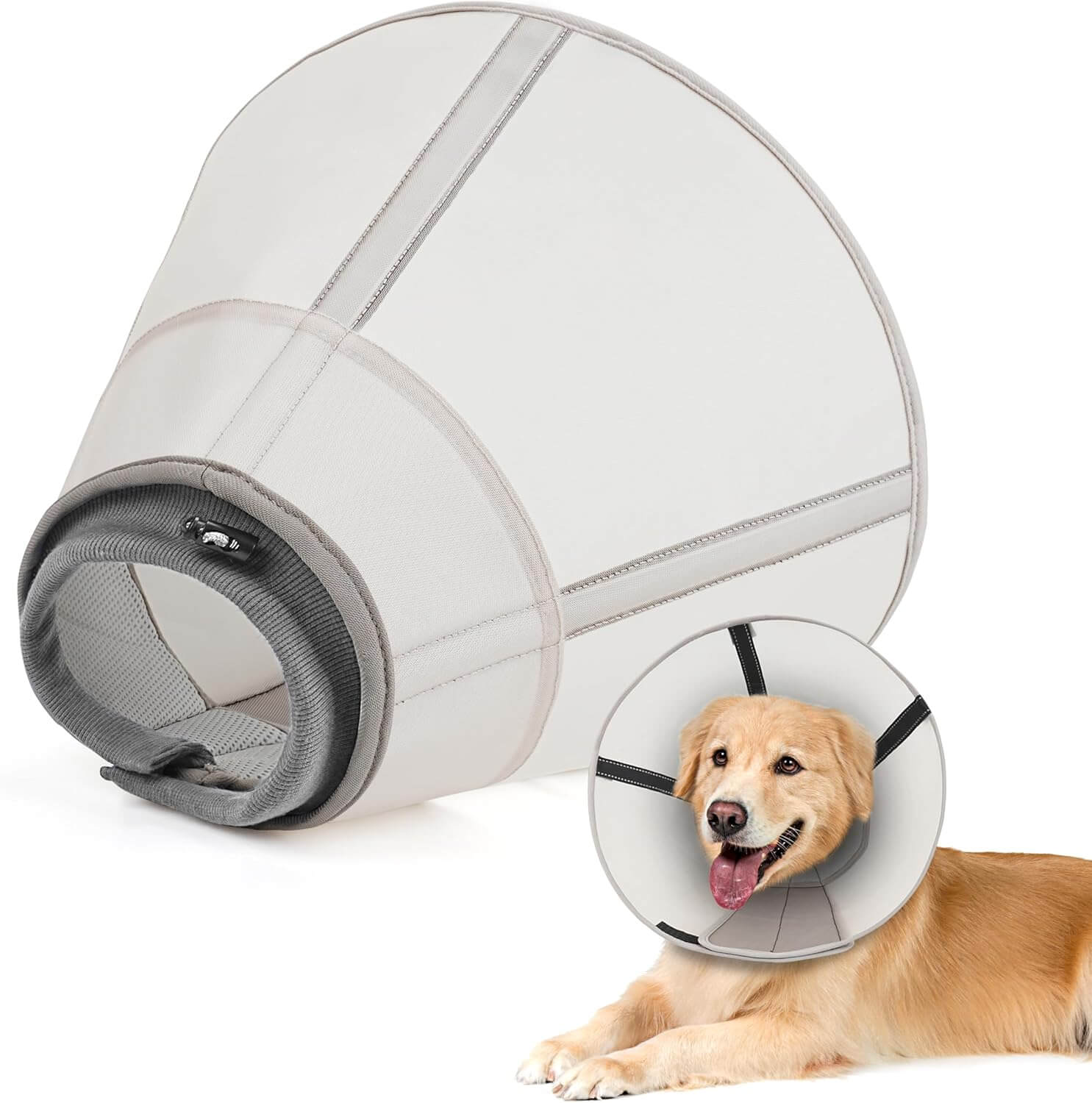 Mesh Dog Cone_beige-supet