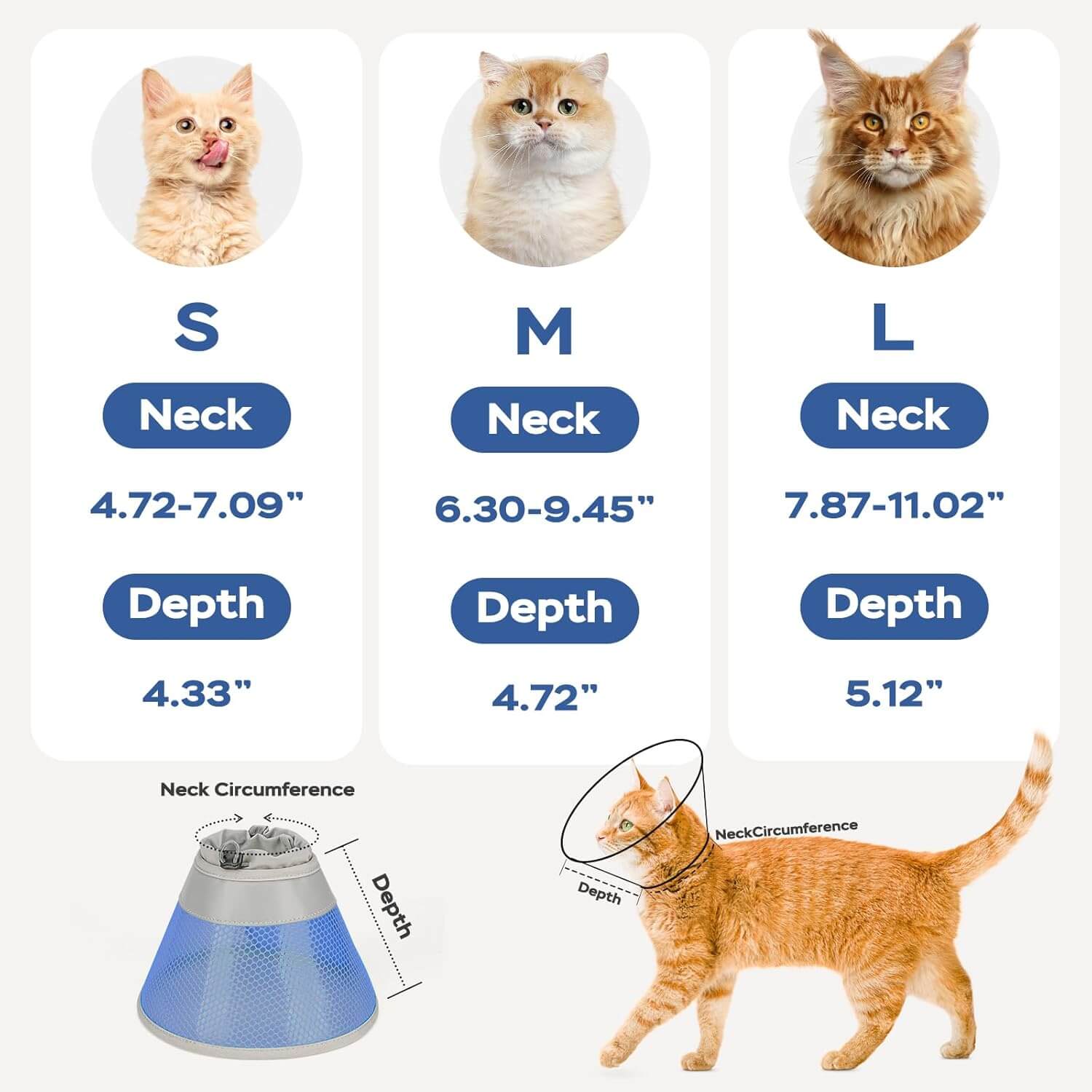 Waterproof Cat Cone_size-supet